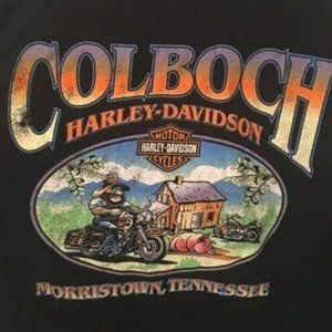 VINTAGE! Colboch Harley Davidson Shirt DISTRESSED!